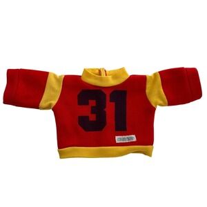 Vintage Cabbage Patch Kids Red & Yellow Doll Shirt Number 31 Jersey Sweatshirt a